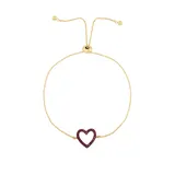 Belk & Co. Ruby Created Ruby Heart Chain Bracelet in 10K Gold