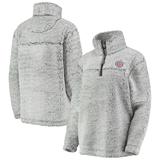 Women's G-III 4Her by Carl Banks Gray Chicago Cubs Sherpa Quarter-Zip Pullover Jacket