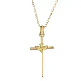 "10k Gold Dove Cross Pendant Necklace, Women's, Size: 18"", Yellow"