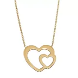 "10k Gold Double Heart Necklace, Women's, Size: 16-18"" ADJ, Yellow"