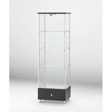 Orren Ellis Play Ball Lighted Curio Cabinet Wood in Black/Brown, Size 73.23 H x 23.62 W x 17.72 D in | Wayfair 6628-CUR