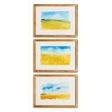 Porch & Petal Framed Wall Art multi - Yellow & Blue European Landscape Framed Print - Set of Three