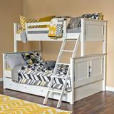 Harriet Bee Edick Twin Over Full Bunk Bed w/ Trundle in White, Size 71.2 H x 58.0 W x 83.0 D in | Wayfair GR4055
