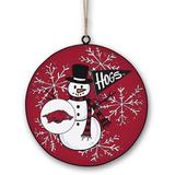 Arkansas Razorbacks Metal Snowman Ornament