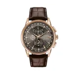 Citizen Men's World Chronograph A-T Brown Leather Strap Watch