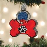 Old World Christmas Dog Tag Hanging Figurine Ornament Glass in Red, Size 0.75 H x 2.5 W x 2.75 D in | Wayfair 32402