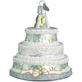 Old World Christmas Wedding Cake Hanging Figurine Ornament Glass in Gray/Yellow, Size 4.0 H x 3.5 W x 3.5 D in | Wayfair 32017
