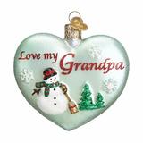 Old World Christmas Grandpa Heart Hanging Figurine Ornament Glass in Green, Size 3.0 H x 3.25 W x 1.0 D in | Wayfair 30044