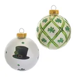 Kurt Adler St. Patrick's Day Shamrock Ball Christmas Ornament 6-piece Set, Multicolor
