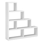 Costway 6 Cubes Ladder Shelf Corner Bookshelf Storage Bookcase-White