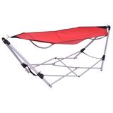 Costway Portable Folding Steel Frame Hammock with Bag-Red