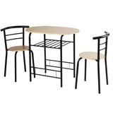 Costway 3 pcs Home Kitchen Bistro Pub Dining Table 2 Chairs Set-Natural