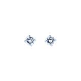 HMY Jewelry Women's Earrings metallic - Cubic Zirconia & 14k White Gold Round Stud Earrings