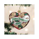 Old World Christmas 2019 First Christmas Heart Hanging Figurine Ornament Glass in Red, Size 1.0 H x 3.5 W x 3.5 D in | Wayfair 30057