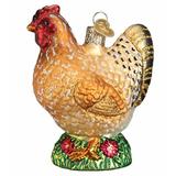 Old World Christmas Spring Chicken Hanging Figurine Ornament Glass in Gray/Yellow, Size 4.0 H x 3.25 W x 2.0 D in | Wayfair 16115