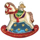 Old World Christmas Rocking Horse Hanging Figurine Ornament Glass in Brown, Size 1.25 H x 3.0 W x 3.5 D in | Wayfair 44133