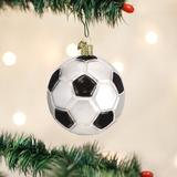 Old World Christmas Soccer Ball Hanging Figurine Ornament Glass in Black, Size 3.25 H x 3.0 W x 3.0 D in | Wayfair 44012