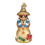Old World Christmas Sand Snowman Hanging Figurine Ornament Glass in Gray/Yellow, Size 1.75 H x 2.0 W x 4.5 D in | Wayfair 24188