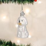 Old World Christmas Bichon Frise Hanging Figurine Ornament Glass in White, Size 3.25 H x 1.5 W x 1.75 D in | Wayfair 12298
