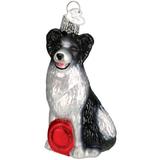 Old World Christmas Border Collie Hanging Figurine Ornament Glass in Black, Size 3.5 H x 2.0 W x 1.75 D in | Wayfair 12302