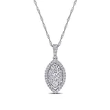 Belk & Co Women's 1/2 ct. t.w. Diamond Composite Marquise Shape Necklace in 10k White Gold, 17 in