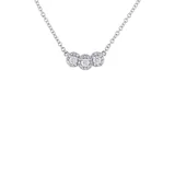 Belk & Co 1/2 Ct. T.w. Diamond Halo 3 Stone Necklace In 14K White Gold, 17 In