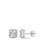 Belk & Co 1/6 Ct. T.w. Diamond Stud Earrings In 10K White Gold