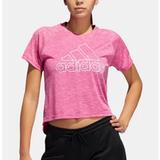 Adidas Tops | Adidas Sport 2 Street Logo Step-Hem T-Shirtcrop | Color: Pink/White | Size: M