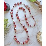 My Gems Rock! Women's Necklaces RED - Cultured Pearl & Red Crystal Statement Necklace