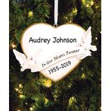 Personalized Planet Ornaments - White 'In Our Hearts Forever' Dove Personalized Ornament