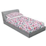 East Urban Home Tulip Floral Microfiber Sheet Set Polyester in Gray/Pink, Size Twin | Wayfair 557244269D9B4FAEB1020EE4D90E8EFB