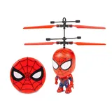 World Tech Toys Marvel Spiderman Licensed 3.5 Inch Flying Figure IR UFO Big Head Helicopter, Red