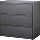 Lorell 3-Drawer Lateral Filing Cabinet Metal in Black/Gray/Green, Size 40.3 H x 42.0 W x 18.63 D in | Wayfair 60405