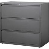 Lorell 3-Drawer Lateral Filing Cabinet Metal in Black/Gray/Green, Size 40.1 H x 36.0 W x 18.8 D in | Wayfair 66207