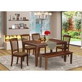 Winston Porter Windon 6 Piece Solid Wood Dining Set Wood/Upholstered Chairs in Brown/White | Wayfair B6EF3B2ED8D0415C818E6ADFF7C0F07F