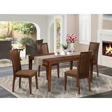 Winston Porter Helmsford 5 Piece Solid Wood Dining Set Wood/Upholstered Chairs in Brown, Size 29.0 H in | Wayfair 0C74BAC908EA47BEA0DB3AAE6C0C98A6