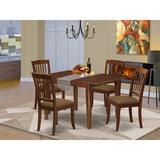 Winston Porter Keansburg 5 Piece Extendable Solid Wood Dining Set Wood/Upholstered Chairs in Brown | Wayfair 316699694E234D39A613B1BDDA645C2E