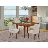 Winston Porter Zuzana 5 Piece Extendable Solid Wood Dining Set Wood/Upholstered Chairs in Brown | Wayfair 1291AA854F4D436C98448C5E2602BCF8