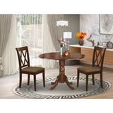 Winston Porter Honalee Drop Leaf Solid Wood Dining Set Wood/Upholstered Chairs in Brown | Wayfair 1228059E08974835970485EDA5EC70A2
