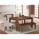 Winston Porter Gappmayer 6 Piece Solid Wood Dining Set Wood/Upholstered Chairs in Brown, Size 30.0 H in | Wayfair DA62DF7ECF5F4EB79B1F2111433C4660