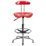 Offex Drafting Stool w/ Tractor Seat Plastic/Metal, Size 41.0 H x 17.25 W x 20.0 D in | Wayfair OFX-89199-FF-RS
