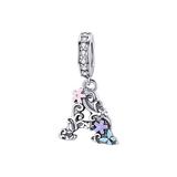 Silver Angle Women's Jewelry Charms White - Cubic Zirconia & Sterling Silver Floral 'A' Bead Charm