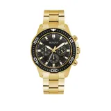 Bulova Men's Chrono Gold Tone Stainless Steel Black Dial Watch
