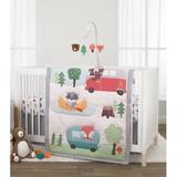 Zoomie Kids Ilwell Happy Camper 3 Piece Crib Bedding Set Polyester in Gray/White, Size 34.0 W in | Wayfair 8B7A92BB198E46198E3F53783F06F672
