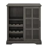 Walker Edison Cabinets Slate - Slate Gray Sliding Glass Door Bar Cabinet