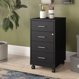 Lorell 4-Drawer Mobile Vertical Filing Cabinet Metal in Black, Size 26.5 H x 14.25 W x 18.0 D in | Wayfair 25976