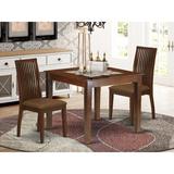 Highland Dunes Urbanek 3 Piece Solid Wood Dining Set Wood/Upholstered Chairs in Brown, Size 30.0 H in | Wayfair 50A5A0A7237C463FAA216C542C6B8957
