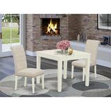 One Allium Way® Rene 2 - Person Solid Wood Dining Set Wood/Upholstered Chairs in White, Size 30.0 H in | Wayfair 9F5B0EFC1BD14D519EA114CE2386429B
