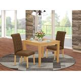 One Allium Way® 2 - Person Solid Wood Dining Set Wood/Upholstered Chairs in Brown | Wayfair E9522E8570134F48975E2EFD80150BEA