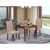 One Allium Way® Rene 2 - Person Solid Wood Dining Set Wood/Upholstered Chairs in Brown, Size 30.0 H in | Wayfair D30D1CD34F8A46F3ADC28606C1135B50